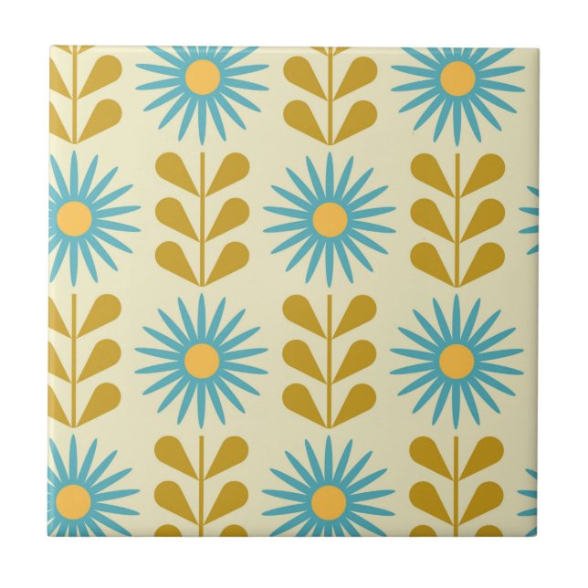 Scandinavian retro floral pattern,retro flower,vin tile (Front)