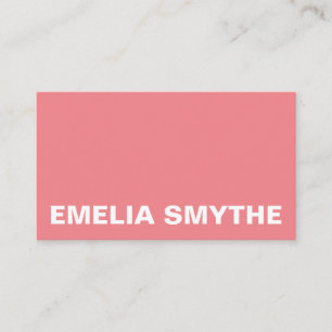 Scandinavian Rose Pink Minimalist Simple Colorful  Business Card