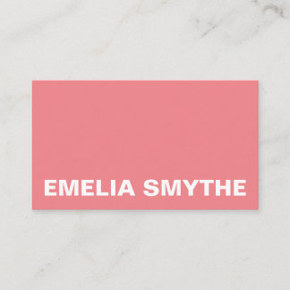 Scandinavian Rose Pink Minimalist Simple Colourful Business Card