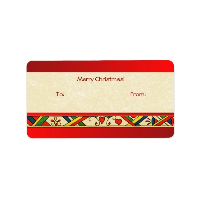 Scandinavian Rosemaling Folk Art Gift Tag (Front)