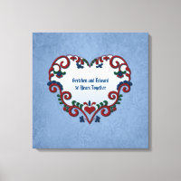 Scandinavian Rosemaling Heart Custom Anniversary