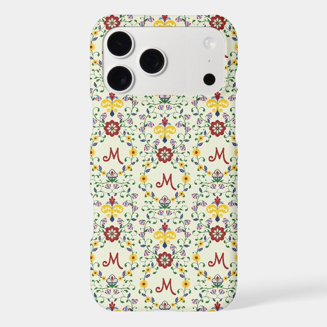 Scandinavian Rosemaling Monogram Pattern Nordic (Back)