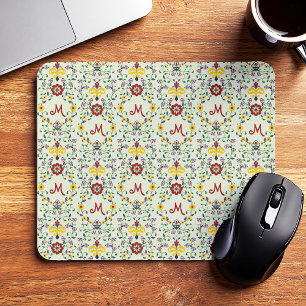 Scandinavian Rosemaling Monogram Pattern Nordic Mouse Mat