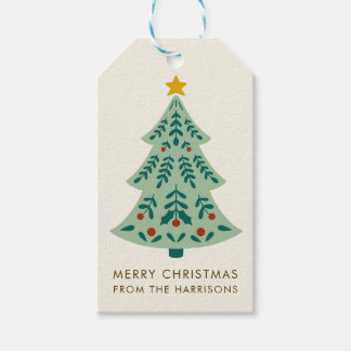 Scandinavian Rustic Christmas Tree Gift Tags