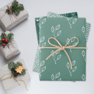 Scandinavian Rustic Minimal Folk Pattern Wrapping Paper Sheet
