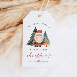 Scandinavian Santa Christmas Tree Holiday Gift Tags