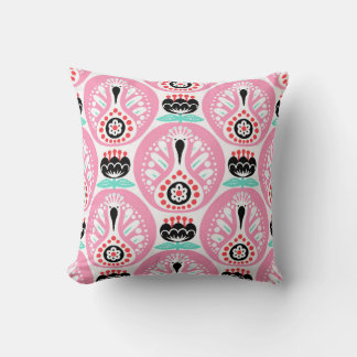 Scandinavian seamless folk art pattern with cute b cushion