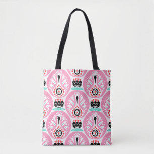 Scandinavian seamless folk art pattern with cute b tote bag