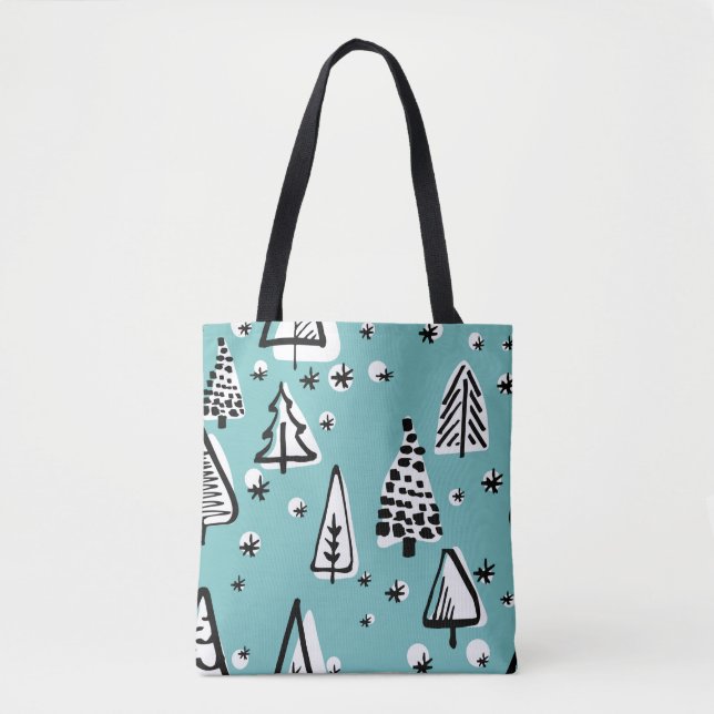Scandinavian seamless pattern of Christmas tree ha Tote Bag (Front)