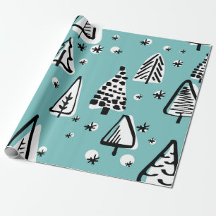 Scandinavian seamless pattern of Christmas tree ha Wrapping Paper