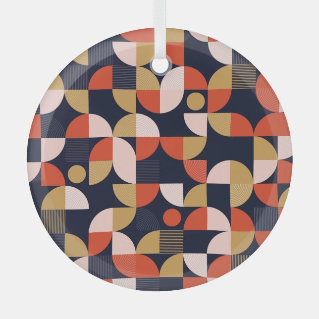 Scandinavian Simple Shapes Geometry Artwork Poster Glass Tree Decoration (Front)