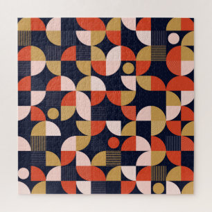 Scandinavian Simple Shapes Geometry Artwork Poster Jigsaw Puzzle