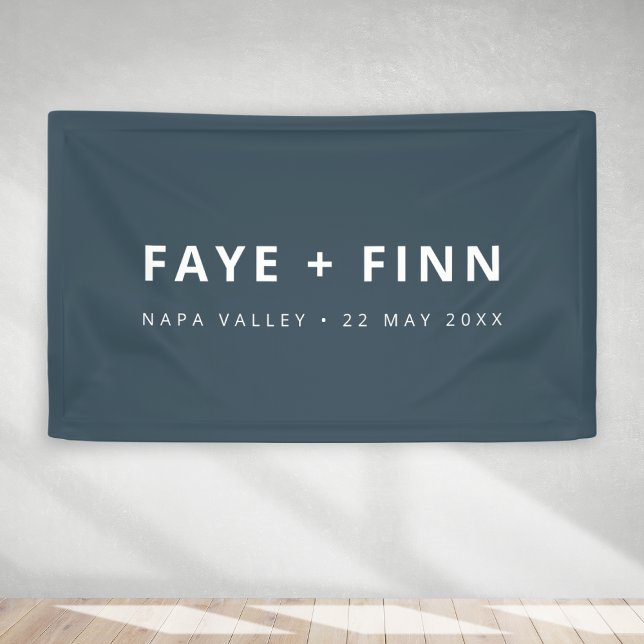 Scandinavian | Smoke Blue Minimalist Wedding Banner (Creator Uploaded)