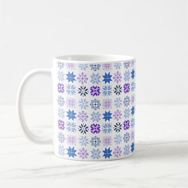 Scandinavian Snowflakes Coffee Mug (Left)
