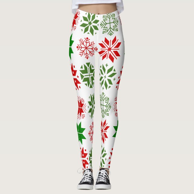 Scandinavian Snowflakes Leggings (Front)