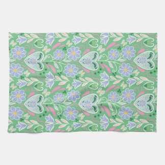 Scandinavian Style Art Kitchen Towel in Greens