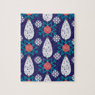 Scandinavian style christmas pattern jigsaw puzzle