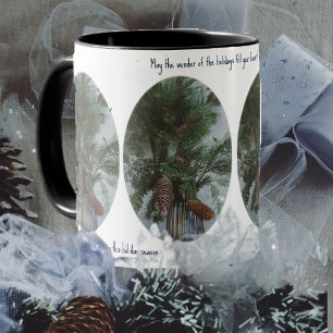 Scandinavian style Christmas spruce branch  Mug