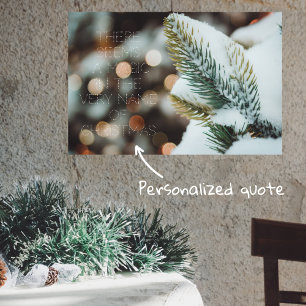 Scandinavian style Christmas spruce branch  Poster