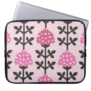 Scandinavian style clover floral vintage seamless laptop sleeve