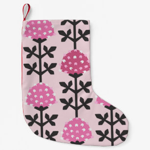 Scandinavian style clover floral vintage seamless  small christmas stocking