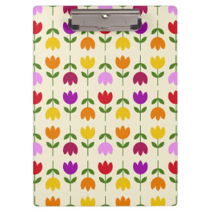 Scandinavian Style Colorful on Crm Flower Pattern Clipboard