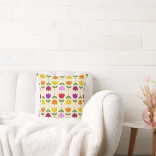 Scandinavian Style Colorful on Crm Flower Pattern Cushion