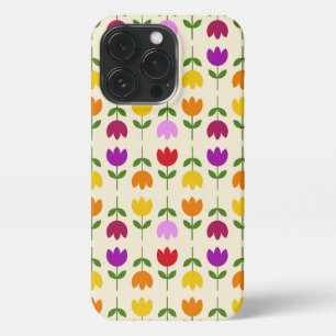 Scandinavian Style Colorful on Crm Flower Pattern iPhone 13 Pro Case