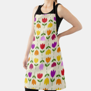 Scandinavian Style Colourful on Crm Flower Pattern Apron