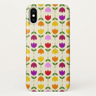 Scandinavian Style Colourful on Crm Flower Pattern iPhone X Case