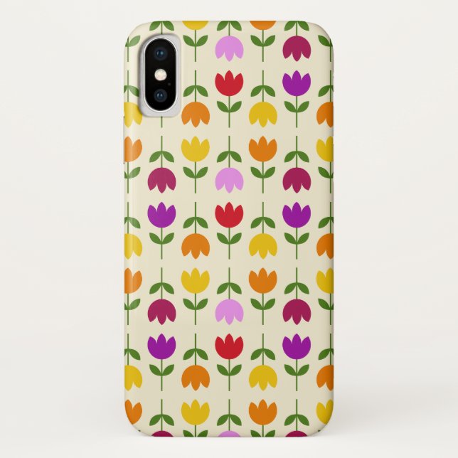 Scandinavian Style Colourful on Crm Flower Pattern Case-Mate iPhone Case (Back)