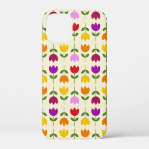 Scandinavian Style Colourful on Crm Flower Pattern iPhone 12 Mini Case