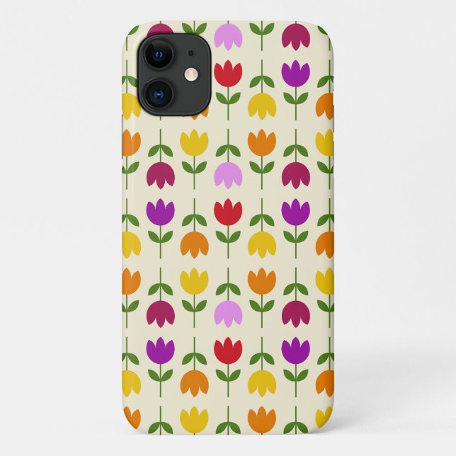Scandinavian Style Colourful on Crm Flower Pattern Case-Mate iPhone Case (Back)
