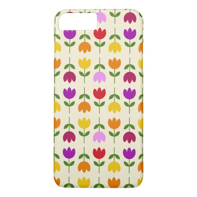 Scandinavian Style Colourful on Crm Flower Pattern Case-Mate iPhone Case (Back)