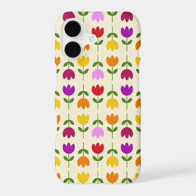 Scandinavian Style Colourful on Crm Flower Pattern iPhone Case (Back)