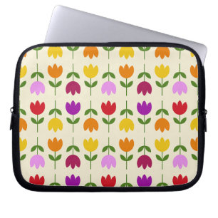 Scandinavian Style Colourful on Crm Flower Pattern Laptop Sleeve