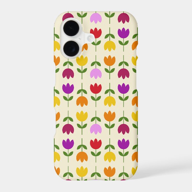 Scandinavian Style Colourful on Crm Flower Pattern Samsung Galaxy S21 Case (Back)