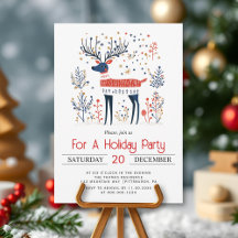 Scandinavian style deer Christmas holiday party