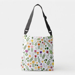 Scandinavian Style Flora & Fauna Big Pattern Crossbody Bag