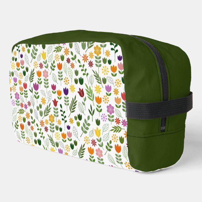 Scandinavian Style Flora & Fauna Pattern Dopp Kit (Left Corner)