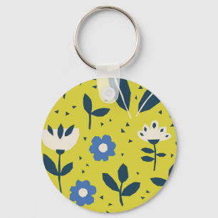 Scandinavian style, floral seamless pattern. key ring