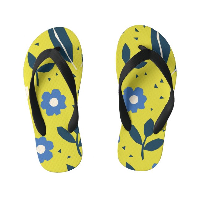 Scandinavian style, floral seamless pattern. kid's flip flops (Footbed)