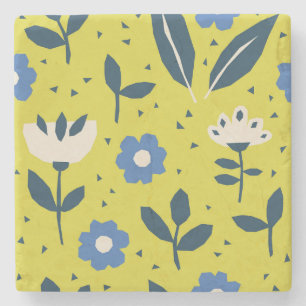 Scandinavian style, floral seamless pattern. stone coaster