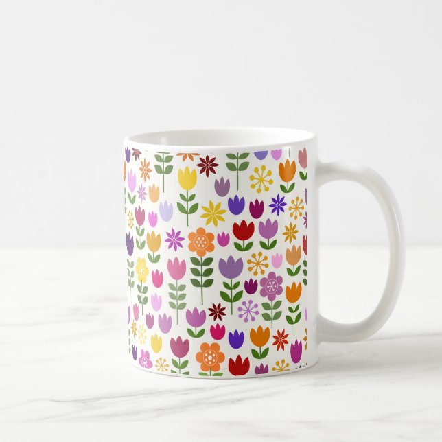 Scandinavian Style Flower Pattern Coffee Mug (Right)