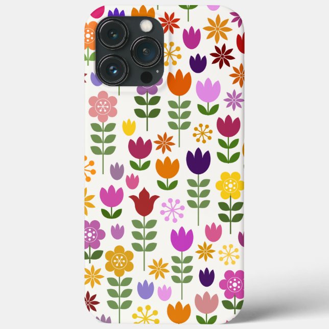 Scandinavian Style Flowers Big Pattern Case-Mate iPhone Case (Back)