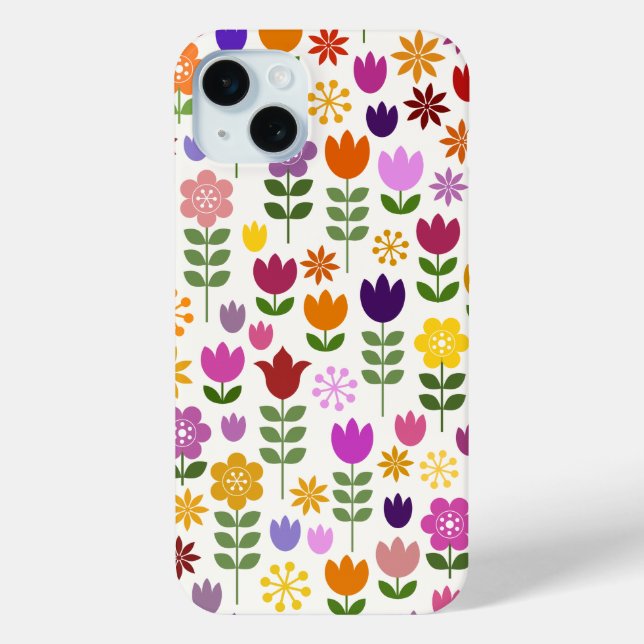 Scandinavian Style Flowers Big Pattern Case-Mate iPhone Case (Back)