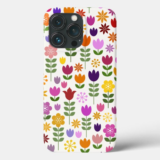 Scandinavian Style Flowers Big Pattern Case-Mate iPhone Case (Back)