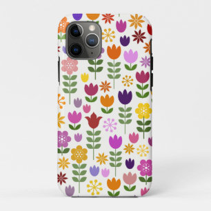 Scandinavian Style Flowers Big Pattern iPhone 11 Pro Case