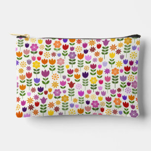 Scandinavian Style Flowers Pattern Accessory Pouch