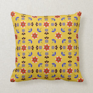 Scandinavian Style Geometric Floral Pattern Cushion